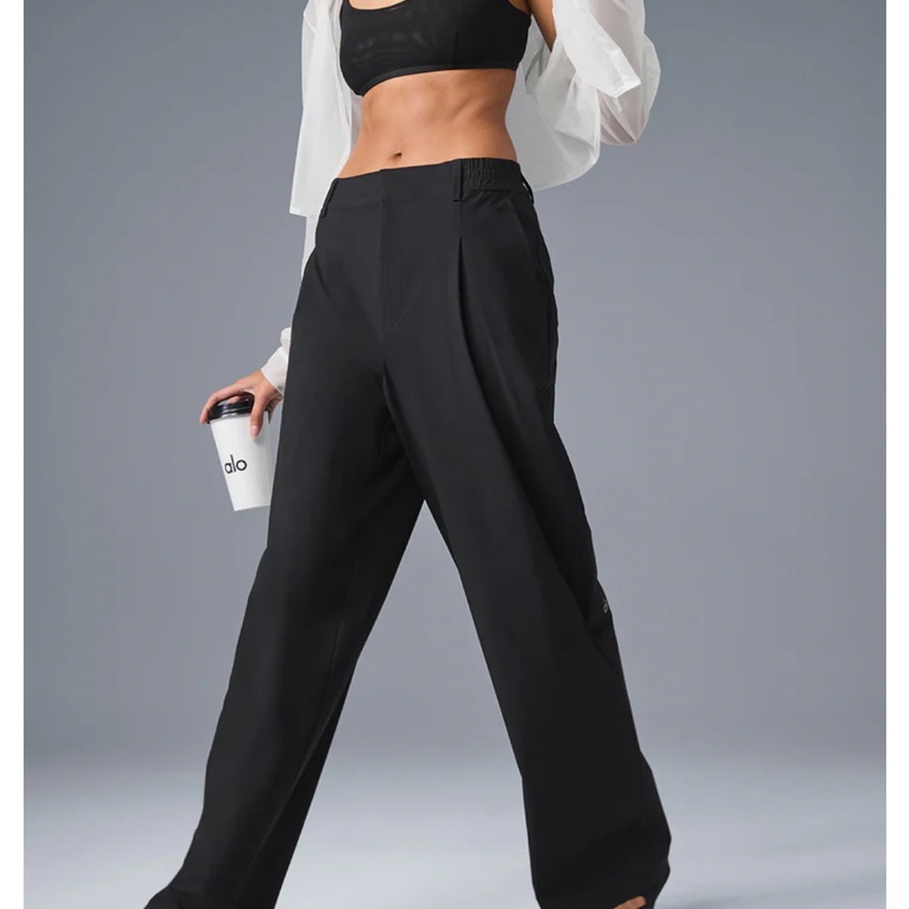 ALO Yoga Black Wide-Leg Performance Pants